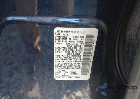 2014 Infiniti Qx70 z USA, uszkodzony, nr VIN JN8CS1MW7EM412920